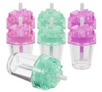 Hohopeti Kit de Fabrication de Gloss à Lèvres Soi-même 7 Tubes à Lèvres Vides en Plastique, Design Créatif et Transparent pour Sandales Femme Maquillage Quotidien Couleur Aléatoire