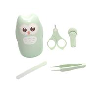 Hohopeti Kit de Manucure pour Bébé et Tout-petits, Coupe-ongles Sécurisé Anti-pincement, Ciseaux à Ongles en Acier Inoxydable, Couleur Vert Menthe, Kit de Soin Complet pour Hygiène Bébé,