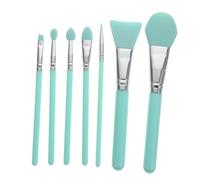 Hohopeti Kit de Pinceaux de Maquillage Faciles à Nettoyer et Ne Absorbant Pas le Maquillage en Silicone 7 Pièces Vert pour Masque Facial et Application Visage