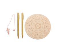 Hohopeti Kit de Radiesthésie Portable Cuivre avec Tiges Rétractables Pendule et Tapis de Divination Bois pour Chasseur de Fantômes et Pratiques Spirituelles