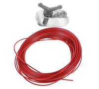 Hohopeti Kit de Treuil à Cliquet en Alliage d'Aluminium et Zinc pour Couverture de Piscine Hors Sol Tendeur de Câble Robuste Rouge 30 M Résistant à la Corrosion pour Hivernage Piscine