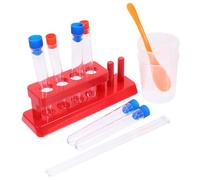 Hohopeti Kit Expérimentation Stem pour Garçon Fille avec Support Tube Essai Tubes Réutilisables Cuillères Échantillonnage Gobelets Mesureurs et Bâtonnets Agitateur Matériel Plastique Sûr