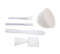 Hohopeti Kit Mélangeur Masque Facial Petit Bol en Silicone Blanc Spatule Applicatrice Polyvalent pour Soins Visage Maison Spa