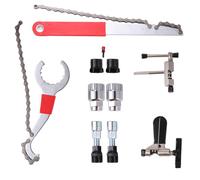 Hohopeti Kit Réparation Vélo 10 Pièces en Acier au Carbone Démonte-Roue, Extracteur Manivelle, Dérive-chaîne, Outil à Trois Branches, Adapté VTT et Vélo de Route, Entretien et Réparation
