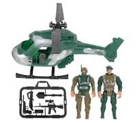 Hohopeti Kit Soldat Militaire Mini avec Hélicoptère et Figurines pour Garçon Fille Modèles Réalistes et Éducatifs pour Développer Créativité et Imagination
