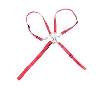 Hohopeti Laisse de Dressage Triple Réglable en Nylon Tressé, Longue Taille, pour Promenade et Éducation Canine, pour Chiots et Chiens Adultes, Couleur Rouge