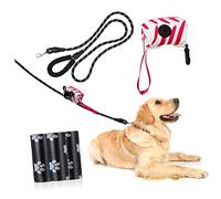 Hohopeti Laisse pour Chien avec Distributeur de Sacs à Déjection Collier de Laisse pour Promenades Plein Air avec Animaux de Compagnie Couleur Aléatoire