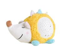Hohopeti Lampe de Projection Musicale en Peluche Hérisson 23,5 X 14,5 Cm en Coton Jaune, Apaisant pour Bébé Lumière de Projection Étoilée, Veilleuse Douce pour Chambre D’garçon et Filles