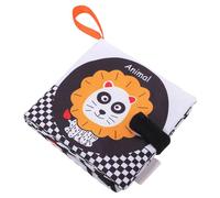 Hohopeti Livre en Tissu pour Bébé Jouet Éducatif Sensoriel, Noir et Blanc, Résistant Déchirure, Lavable, Matériaux Sûrs, Éveil Visuel et Tactile, Adapté Tout-petits,