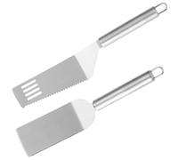 Hohopeti Lot 2 Pièces Spatules Inoxydables Cuisine - Pelle à Pizza et Spatule à Hamburger, Ustensiles de Pâtisserie Résistants, Adaptés pour Cuisson Crêpes, Gâteaux et Steak, Usage
