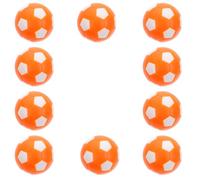 Hohopeti Lot de 10 Ballons de Foot Orange et Blanc 32 MM en Plastique Léger pour Accessoires de Jeu de Football de Table Compatibles Foot Standard Usage Intérieur et Loisir