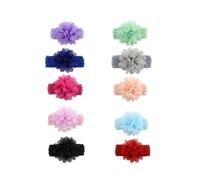 Hohopeti Lot de 10 Bandeaux en Mousseline Doux Fleurs, Élastiques Réglables, Taille Unique, 10 Couleurs Variées - Accessoires Cheveux Garçon et Filles, Photo Bébé, Confort