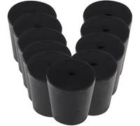 Hohopeti Lot de 10 Bouchons en Caoutchouc Coniques Percés Ø 5 MM Bouchons D’Étanchéité pour Tubes à Essai de Laboratoire Compatibles Flacons Usage Scientifique et Expérimental