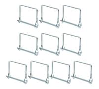 Hohopeti Lot de 10 Goupilles de Verrouillage Carrées 6X65 MM en Acier au Carbone Clips de Sécurité pour de Coupleur Attelage Remorque Usage Agricole et Jardin Fixation Rapide et Fiable