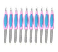 Hohopeti Lot de 10 Limes à Ongles Doubles Faces en Acier Inoxydable 14,5 Cm Outils Abrasifs pour Ongles Épais Blocs Polissoirs pour Manucure Accessoires Professionnels et Domestiques