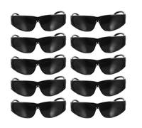 Hohopeti Lot de 10 Lunettes de Protection pour Soudeurs, Verres Teintés Noirs, Protection Oculaire Anti-éclats, Lunettes de Sécurité Adaptées aux Travaux de Soudage et Meulage Industriel
