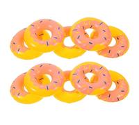 Hohopeti Lot de 10 Mini Bouées de Natation en PVC Orange de Donut, Décorations Miniatures pour Maison de Poupée, Accessoires de Fête Piscine et Bain, Ornements Ludiques pour Décors