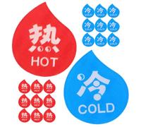 Hohopeti Lot de 10 Paires D'autocollants Eau Chaude et Froide pour Robinet, Étiquettes Acryliques Petites Gouttes D'eau, Panneaux D'avertissement, Évier et Salle de Bain, Adhésifs