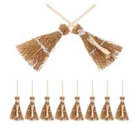 Hohopeti Lot de 10 Pinces à Cheveux Balai de Sorcière Miniatures pour Halloween Accessoires Faits Main en Résine Noire Décorations Coiffure Fantaisie pour Fêtes Costumées et Cosplay