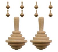 Hohopeti Lot de 10 Toupies en Bois Vierges pour Loisirs Créatifs Jouets pour Enfants Toupies Rotatives De Poche Gyroscopes en Bois pour La Peinture Et Les Loisirs Créatifs Jouets
