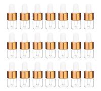 Hohopeti Lot de 100 Bouteilles en Verre 1ml Pipette pour Huile Essentielle, Rechargeables, Bouchon Souple en Caoutchouc, pour Voyage D'affaires et Hôtel