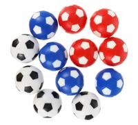 Hohopeti Lot de 12 Balles de Foot en Plastique 36mm, Accessoires pour Foot de Table, Couleurs Assorties Noir-Blanc, Bleu-Blanc, Rouge-Blanc, Compatibles Jeu de Football de Table