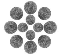 Hohopeti Lot de 12 Boules Nettoyantes en Fil D’acier Inoxydable 30 G Chacune, Épurateur la Cuisine Réutilisable pour Poêles et Vaisselle, Brosse Acier Inoxydable Résistante pour Nettoyage