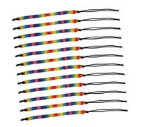 Hohopeti Lot de 12 Bracelets d'Amitié Arc-en-Ciel Tressés Réglables en Corde Nylon Noire Bracelets de Fierté Lgbt pour Couples Accessoires Colorés Journée Fierté et Usage Quotidien