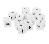 Hohopeti Lot de 12 Dés d'Enseignement pour Garçon et Filles Signes Mathématiques × ÷ Taille Compacte Accessoires de Jeux Mathématiques Amusants pour Apprentissage à Domicile Classe
