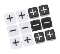 Hohopeti Lot de 12 Dés Dés à 6 Faces Noirs et Blancs en Acrylique Plus et Moins pour Garçon et Filles Accessoires Jeux de Société et Bar Lecture Facile