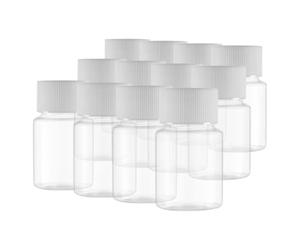 Hohopeti Lot de 12 Flacons en Plastique Transparents Vides 30 Ml avec Bouchons Étanches, Contenants à Pilules Réutilisables pour Remède, Rangement Pratique et Observation Facile