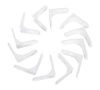 Hohopeti Lot de 12 Sets de Équerres de Renfort D'angle en Acier Inoxydable 5 Cm Blanc, Supports Muraux Triangulaires Robustes avec Vis, Fixation D'angle Droit pour Étagères et Armoires,