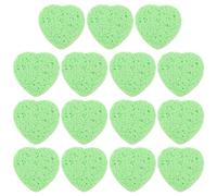 Hohopeti Lot de 15 Éponges Exfoliantes de Cœur, Fibres de Pulpe de Bois Légères et Réutilisables pour Démaquillage et Nettoyage du Visage, Adaptées aux Peaux Sensibles