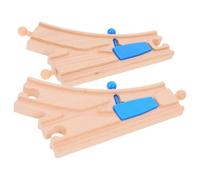 Hohopeti Lot de 2 Accessoires Connecteurs de Rails en Bois, Compatibles Circuits de Train en Bois, pour Garçon et Filles Favorisant Raisonnement et Créativité