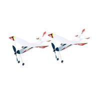 Hohopeti Lot de 2 Avions Jouets en Mousse à Élastique, Planeurs 3D Légers et Faciles à Assembler, Motifs Aléatoires, Volant Éducatif pour Garçon et Filles, pour Jeux en Extérieur