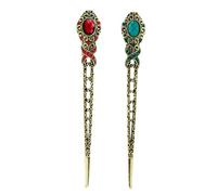 Hohopeti Lot de 2 Bâtonnets à Cheveux Vintage en Alliage de Zinc Strass, Accessoires pour Cheveux Longs, Faciles à Fixer Emmêler, pour Accompagnement Quotidien ou Cérémonie Style Aléatoire
