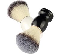 Hohopeti Lot de 2 Blaireaux de Rasage pour Homme Poils en Nylon Doux, Manches en Matière Naturelle Noire et Blanche, Brosses à Barbe pour Entretien Domestique et Nettoyage Précis du