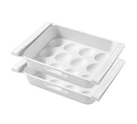 Hohopeti Lot De 2 Boîtes De Rangement En Plastique Blanc Style Tiroir, Multifonctions Pour Œufs Et Fruits, Conservation Optimale Au Réfrigérateur, Boîtes Domestiques Gain De Place