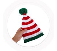 Hohopeti Lot de 2 Bonnets de Noël Tricotés Garçon et Filles Bonnets Chauds D’Hiver en Rouge Vert et Blanc Accessoires Festifs pour Fêtes de Noël et Déguisements Confortables et Solide