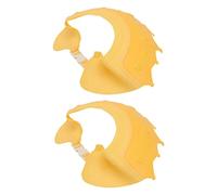Hohopeti Lot de 2 Bonnets de Shampoing en Silicone Étanche pour Bébé, Chapeaux de Bain Jaunes, Protection Yeux et Oreilles, Taille Garçon et Filles, Usage Bain et Lavage Cheveux,