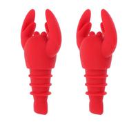 Hohopeti Lot de 2 Bouchons à Vin en Silicone de Homard Réutilisables Décoratifs pour Bouteilles de Vin Rouge Accessoire de Fête et Bar Design Original Assortiment Aléatoire