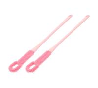Hohopeti Lot de 2 Brosses Pieds en Silicone Souple, Manches Longs Ergonomiques, Couleur Rose, pour Nettoyage Doux Entre les Orteils et Exfoliation, Brosse de Multifonctionnelle