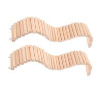 Hohopeti Lot De 2 Échelles en Bois pour Hamster Et Chinchilla, Jouet D’Escalade Naturel, Dimensions 6x40 Cm, Pont Ludique pour Cage, Accessoire Enrichissement Petits Rongeurs Actifs