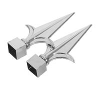 Hohopeti Lot de 2 Embouts Décoratifs Argentés pour Mât de Drapeau Extérieur, Embouts Métalliques 22x22 Cm pour Clôture de Jardin, Ornement de Toile D’araignée, Accessoires Décoratifs