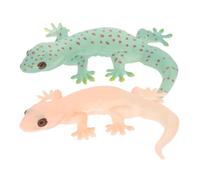 Hohopeti Lot de 2 Figurines de Lézards Réalistes en PVC, Modèles de Lézard Simulation Décorative pour Jardin, Bureau et Jeu Éducatif, Petites Statuettes Légères et Solide