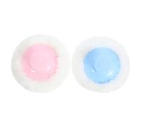 Hohopeti Lot de 2 Houppettes Poudre pour Bébé 8 CM en Peluche Ultra Douce Applicateurs Visage et Corps Réutilisables Couleurs Bleu Clair et Rose Pâle Soins Peau Sensible Usage