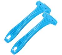 Hohopeti Lot de 2 Limes Exfoliantes Pieds Bleu, Outil de Pédicure Manuel en Abs, Éliminateur de Callosités et Peaux Mortes, Accessoire Portatif pour Soins des Pieds et Talons Fissurés