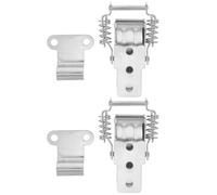 Hohopeti Lot de 2 Loquets à Moraillon en Acier Inoxydable 201, Grosse Taille, Verrouillage à Ressort à Angle Droit, Fixation Métallique pour Caisses en Bois et Coffres, Usage Polyvalent