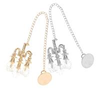 Hohopeti Lot de 2 Lustres Miniatures pour Maison de Poupée à Suspendre Décorative en Métal Doré et Argenté Modèle de Lampe Miniature Accessoires pour Décoration Chambre et Salon
