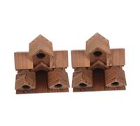 Hohopeti Lot De 2 Nichoirs À Oiseaux en Massif pour L'Extérieur Nichoir À Oiseaux À Suspendre Maison De Jardin Extérieure Maison De Nidification